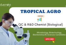 Research and Development Jobs at Tropical Agro. Apply Now For QC & R&D Chemist (Biological) Role, in Sikandrabad.