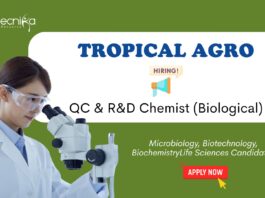 Research and Development Jobs at Tropical Agro. Apply Now For QC & R&D Chemist (Biological) Role, in Sikandrabad.