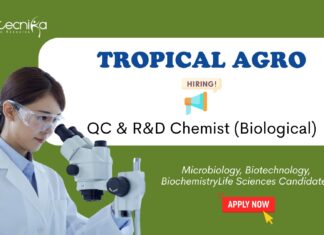 Research and Development Jobs at Tropical Agro. Apply Now For QC & R&D Chemist (Biological) Role, in Sikandrabad.