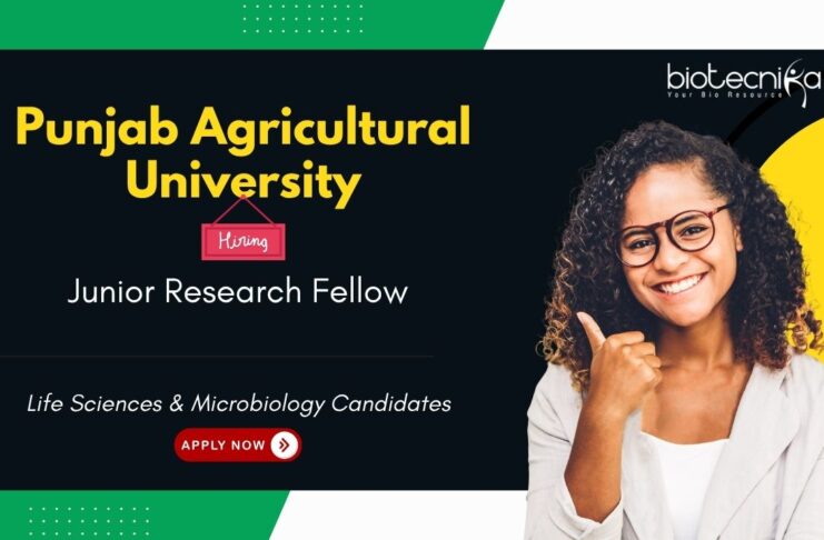 Junior Research Fellow at Punjab Agricultural University. Opportunity for Life Sciences & Microbiology Candidates.