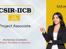 Biochemistry Job at CSIR-IICB. Project Associate Position. Walk-in interview for a DBT-funded cardiac hypertrophy project.