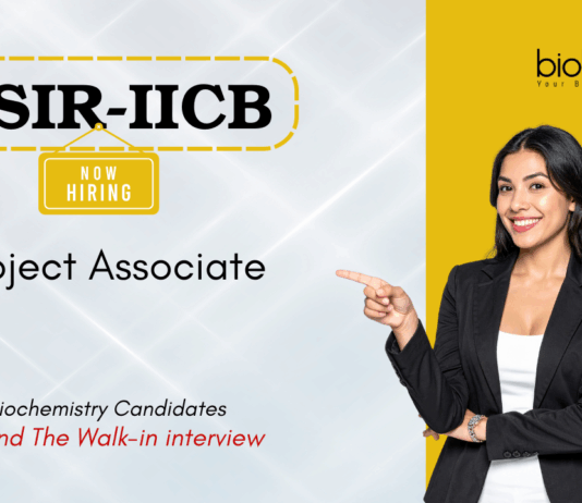 Biochemistry Job at CSIR-IICB. Project Associate Position. Walk-in interview for a DBT-funded cardiac hypertrophy project.