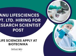 Tanu Lifesciences Pvt. Ltd. Hiring For Research Scientist Post – Life Sciences Apply at Biotecnika Life Sciences Vacancies Latest