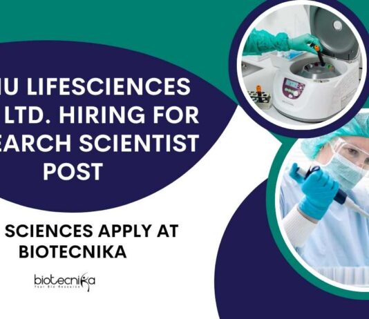 Tanu Lifesciences Pvt. Ltd. Hiring For Research Scientist Post – Life Sciences Apply at Biotecnika Life Sciences Vacancies Latest