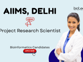 Research Jobs at AIIMS, Delhi. Bioinformatics Candidates, Apply Now. Project Research Scientist Position. Bioinformatics and AI/ML Job.