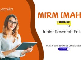Junior Research Fellow Vacancy at MIRM (MAHE). MSc in Life Sciences Candidates, Apply Now. Work on DHR-funded Life Sciences project.