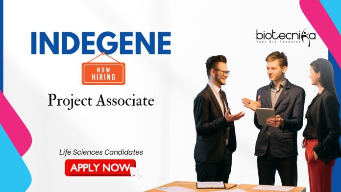 Blue & White Simple We Are Hiring Instagram Post (Presentation) Project Associate Job at Indegene. Life Sciences Candidates, Apply Now. Project Management in Healthcare/Tech domains.