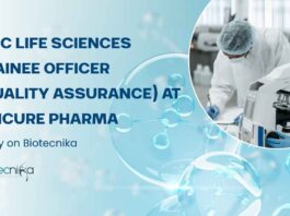 MSc Life Sciences Trainee Officer (Quality Assurance) at Unicure Pharma, Apply on Biotecnika Life Sciences Trainee Officer