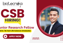 JRF vacancy CSB Ranchi research jobs life science jobs recruitment