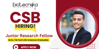 JRF vacancy CSB Ranchi research jobs life science jobs recruitment