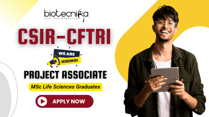CSIR CFTRI Project Associate PAT-I recruitment 2025 – research jobs for life science graduates