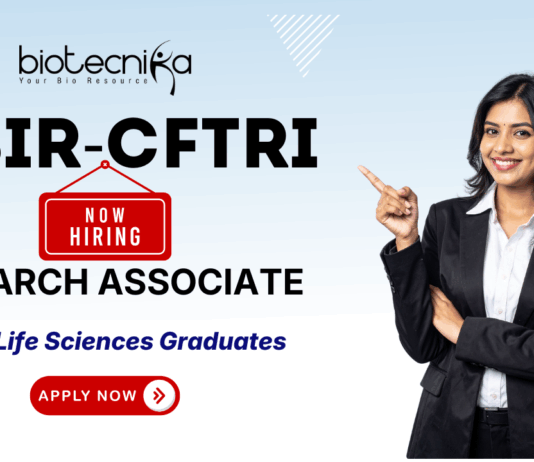 CSIR-CFTRI Research Associate RA-I biotechnology research jobs 2025