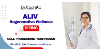 Biomedical Science, Biotech, Microbiology Jobs | ALIV Regenerative Wellness, Mumbai Cell Processing Technician — PRP & Bone Marrow | ALIV Regenerative Wellness, Mumbai
