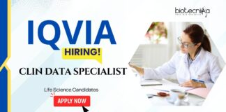 Life Science Jobs: IQVIA is Hiring Clin Data Specialist | Life Science Graduates Apply Now for Data Management Roles | IQVIA Career