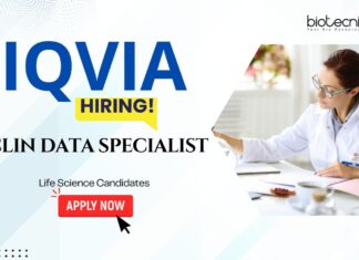 Life Science Job in IQVIA – Apply Now Life Science Jobs: IQVIA is Hiring Clin Data Specialist | Life Science Graduates Apply Now for Data Management Roles | IQVIA Career