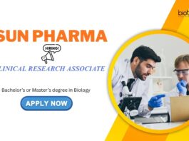 Biology Jobs: Sun Pharma is Hiring a Clinical Research Associate | BSc/ MSc Biology Candidates Apply Now for Sun Pharma Career