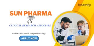 Biology Jobs: Sun Pharma is Hiring a Clinical Research Associate | BSc/ MSc Biology Candidates Apply Now for Sun Pharma Career
