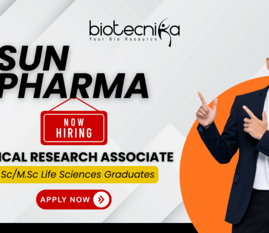 Clinical Research Associate Job at Sun Pharma | Clinical Research Careers Hyderabad