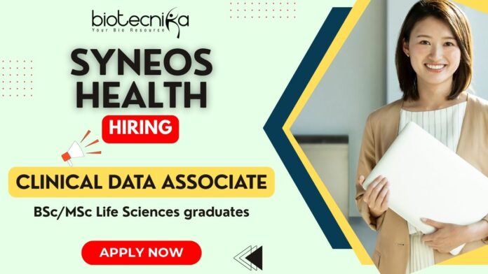 Clinical Research Jobs at Syneos Health – Clinical Data Associate Role in Clinical Data Management