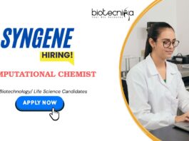Biotech Jobs at Syngene – Life Science Candidates Apply Now Biotech Jobs: Syngene is Hiring Computational Chemist | Masters in Biotech/ Life Sciences Can Apply Now | Syngene Career