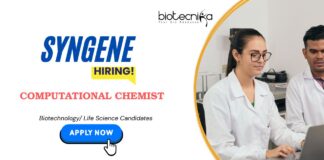Biotech Jobs: Syngene is Hiring Computational Chemist | Masters in Biotech/ Life Sciences Can Apply Now | Syngene Career