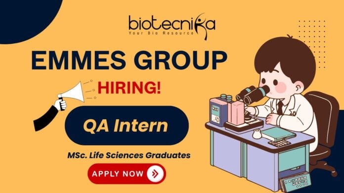 QA Intern at Emmes Group – quality assurance jobs for life science students