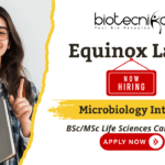 Microbiology internship at Equinox Labs for life science jobs and FSSAI internship experience