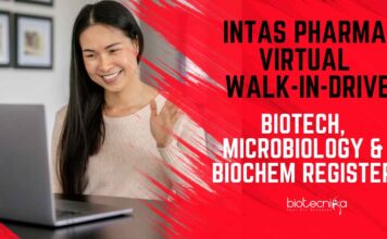 MSc Biochemistry Job Openings at Intas