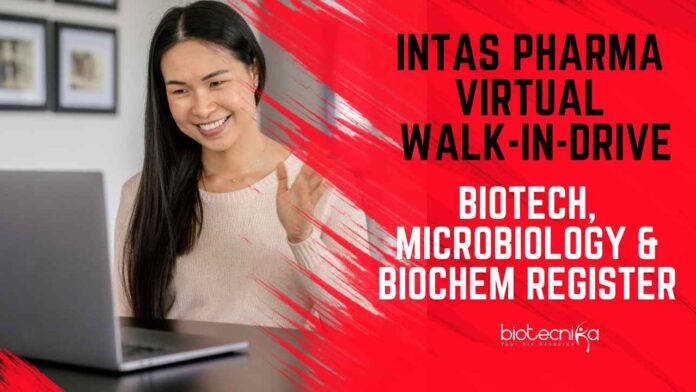 MSc Biochemistry Job Openings at Intas