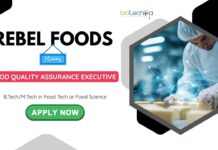 Quality Assurance jobs in Chennai – Food Tech Graduates Apply Online Quality Assurance Jobs In Chennai: Rebel Foods is Hiring an Executive | BTech/ MTech in Food Science/ Technology Apply Now | Food Tech Jobs