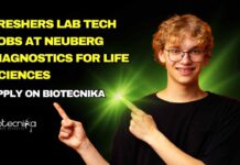 Freshers Life Sciences Lab Tech Jobs at Neuberg Diagnostics
