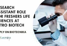 Biotech Research Assistant Jobs at Retro Biotech - Apply on Biotecnika