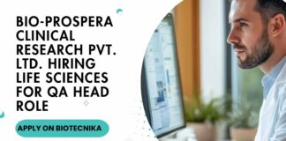 Life Sciences QA Jobs at Bio-Prospera Clinical Research Pvt. Ltd.
