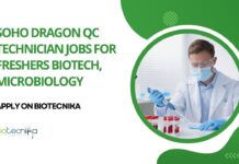 Biotech QC Technician Jobs at SoHo Dragon - Apply on Biotecnika