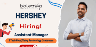 Food Technology Jobs: Assistant Manager Production at Hershey Assistant Manager Production at Hershey for food technology jobs and FMCG jobs