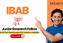 Junior Research Fellow Recruitment IBAB – Biotech Jobs 2025 IBAB junior research fellow recruitment for DBT project – research jobs and biotech jobs