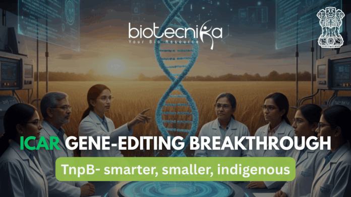 ICAR Gene editing breakthrough ICAR scientists developing genetically modified crops using indigenous gene-editing tool as an alternative to CRISPR