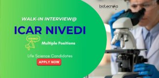 Research Jobs: ICAR NIVEDI Recruitment - Life Science Candidates Attend the Walk-In Interview | Life Science Jobs
