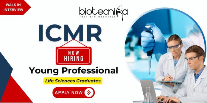 ICMR recruitment 2025 Young Professional-II Life Science jobs Content Development & Dissemination