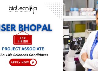 IISER Bhopal Project Associate jobs for life science students