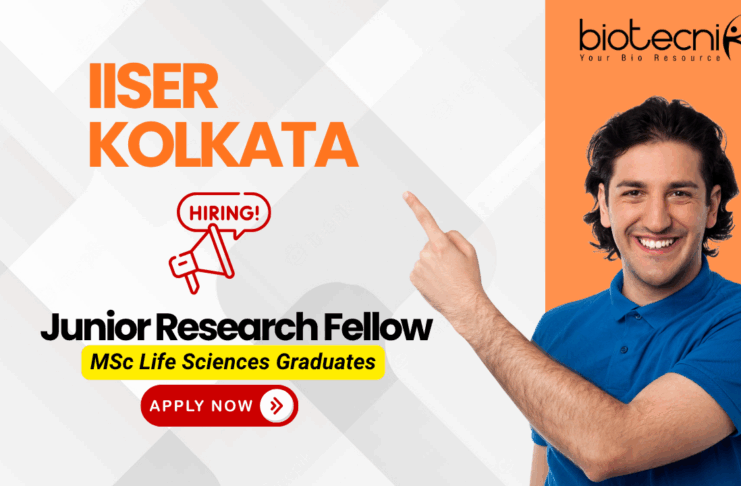 IISER Kolkata junior research fellow recruitment for biological science jobs – SERB project vacancy