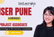IISER Pune project associate jobs recruitment 2025 for life science candidates