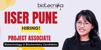IISER Pune project associate jobs recruitment 2025 for life science candidates