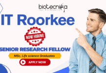 SRF Vacancy at IIT Roorkee | Research Jobs | Life Sciences Jobs IIT Roorkee recruitment SRF research jobs life sciences jobs
