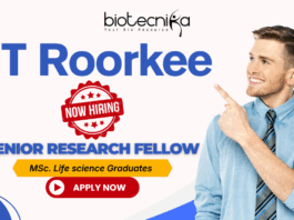 IIT Roorkee recruitment SRF research jobs life sciences jobs