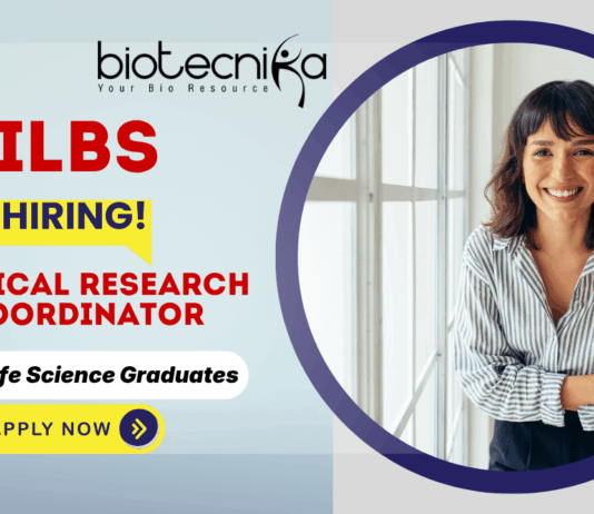 ILBS recruitment for Clinical Research Coordinator – clinical research jobs 2025