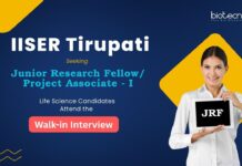 IISER Tirupati Recruitment: Walk-in Interview for Junior Research Fellow | Life Science Candidates Apply Now | Biotech Research