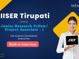 IISER Tirupati Recruitment: Walk-in Interview for Junior Research Fellow | Life Science Candidates Apply Now | Biotech Research