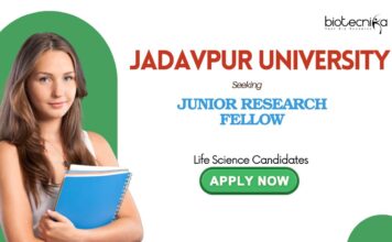 Junior Research Fellow Vacancy At Jadavpur University – Life Sciences Apply Now Jadavpur University Recruitment: Junior Research Fellow Vacancy | Life Science Candidates Apply Now | Life Science Research