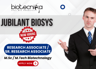 Research associate jobs at Jubilant Biosys for life science jobs in DMPK